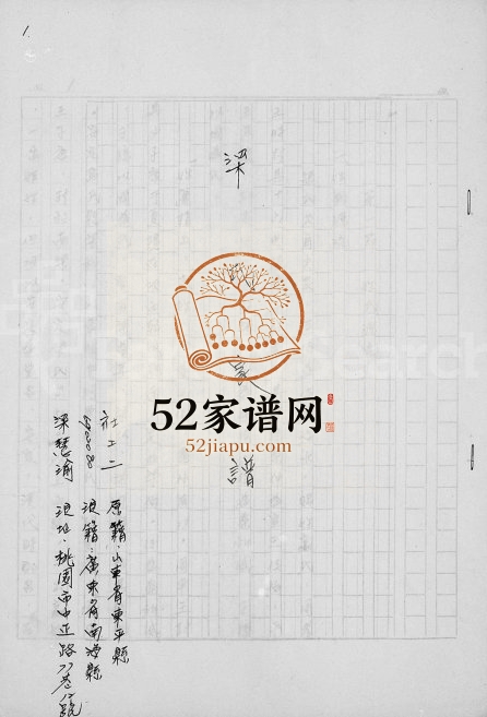 1982年修梁氏家谱 广东南海 台湾桃园梁姓电子版族谱下载
