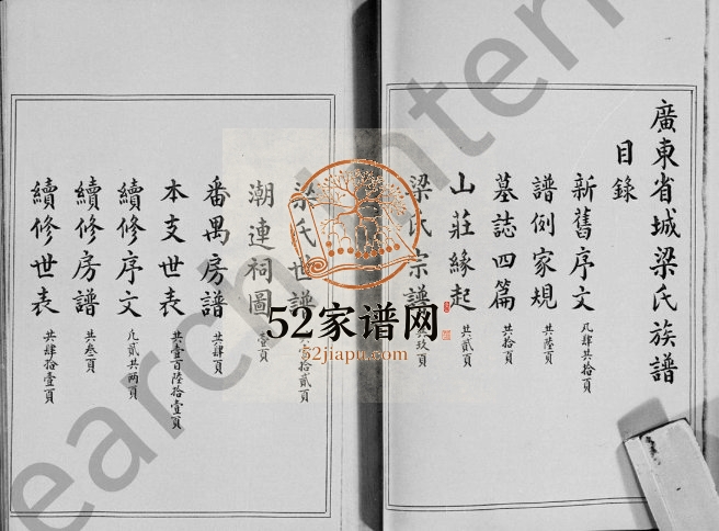 1865年修广东省城梁氏族谱 番禺矿字岐岸号焕堂梁姓电子版家谱下载