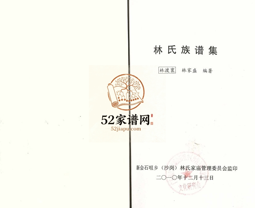 2010年修林氏族谱集 广东新会林姓电子版家谱下载