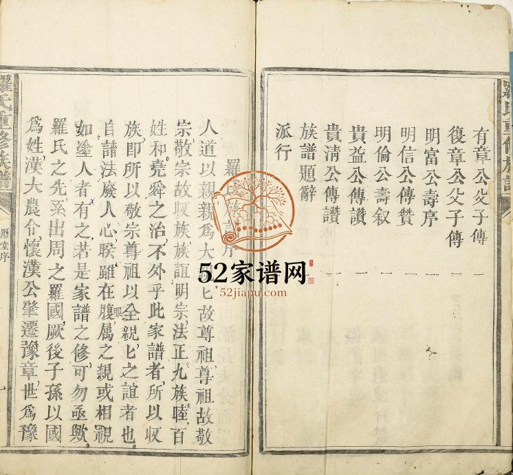 1850年罗氏重修族谱 江西安溪 广东兴宁 江西远祖 : 祝融 罗珠 宋代先祖：罗企生 罗遵生罗姓电子版家谱下载