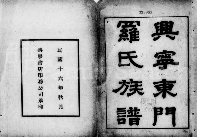 1927年修兴宁东门罗氏族谱[10卷首1卷]广东罗姓电子版家谱下载