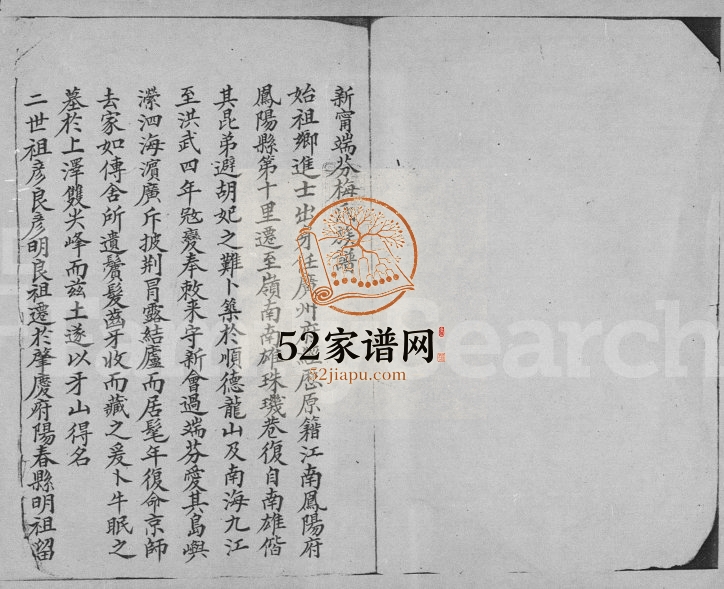 新宁端芬梅氏族谱 广东台山 新会梅姓电子版家谱下载