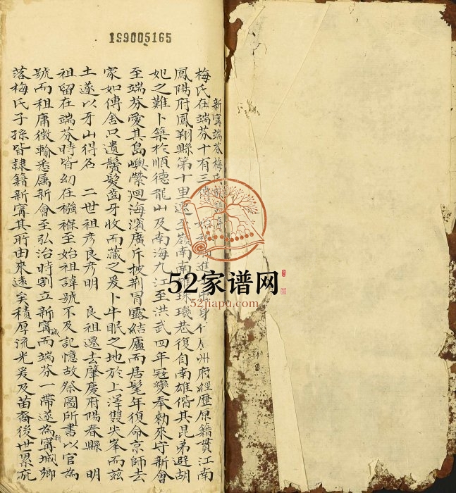 1836年修新宁端芬梅氏族谱 广东台山梅姓电子版家谱下载