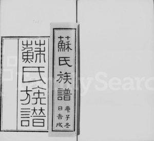 1899年修苏氏族谱[10卷]广东苏姓电子版家谱下载