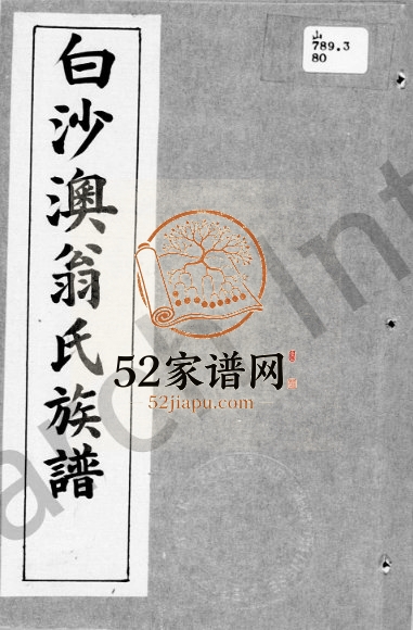 白沙澳翁氏族谱 广东 香港翁姓电子版家谱下载