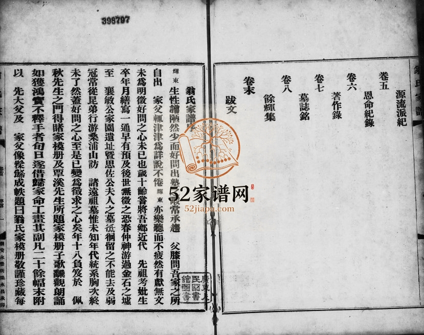 1926年修翁氏家谱[8卷首末各1卷]广东潮安 潮阳翁姓电子版族谱下载