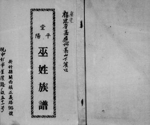 1943年修平阳堂巫姓族谱[不分卷]广东镇平 台湾桃园电子版家谱下载