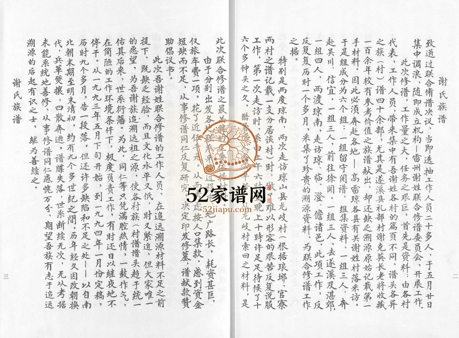 1999年谢氏族谱 广东湛江谢姓电子版家谱下载