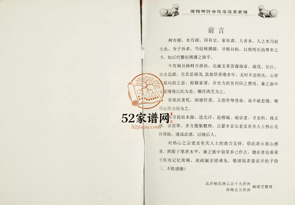 2009年修揭阳杨财合达濠派系家谱 广东电子版族谱下载