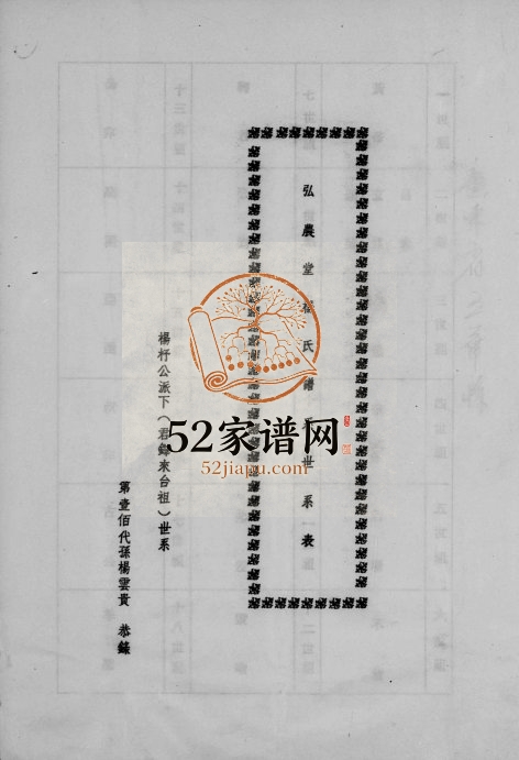 1982年修弘农堂杨氏谱系世系表 广东五华 台湾 新竹杨姓电子版族谱下载