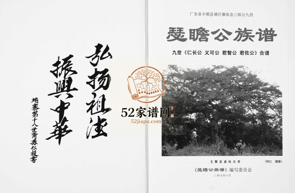 2009年修[张氏]埔仔寨张念三公郎九世瑟瞻公族谱 广东丰顺张姓电子版家谱下载