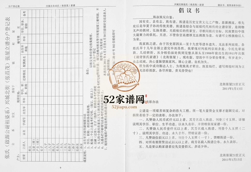 2011年修广东兴城北街张氏张昌茂家谱 兴宁孝友堂张姓电子版族谱下载