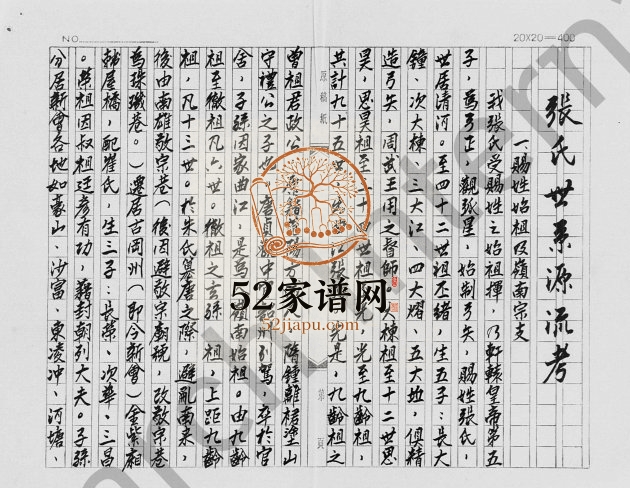 1970年修张氏世系源流考 广东曲江 新会张姓电子版族谱下载