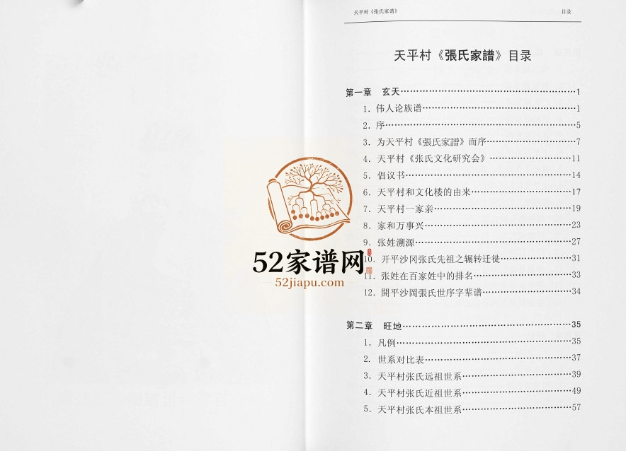 2012年修开平市马冈镇牛山乡天平村张氏家谱 广东张姓电子版族谱下载
