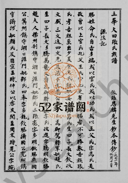 1971年修五华大田张氏族谱 广东张姓电子版家谱下载