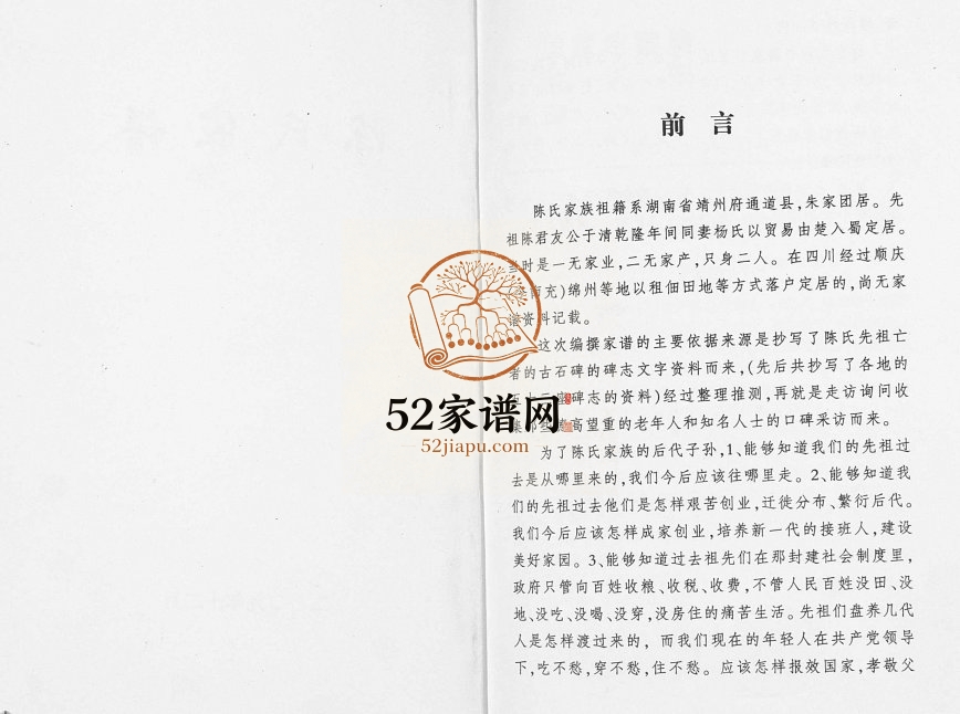 2009年修陈氏家谱[不分卷]重庆 江津 南充 顺庆陈姓电子版族谱下载
