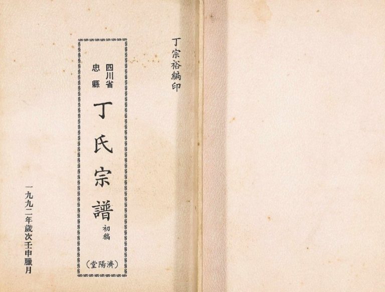 1992年修四川省忠县丁氏宗谱（初稿） 重庆济阳堂丁姓电子版族谱下载
