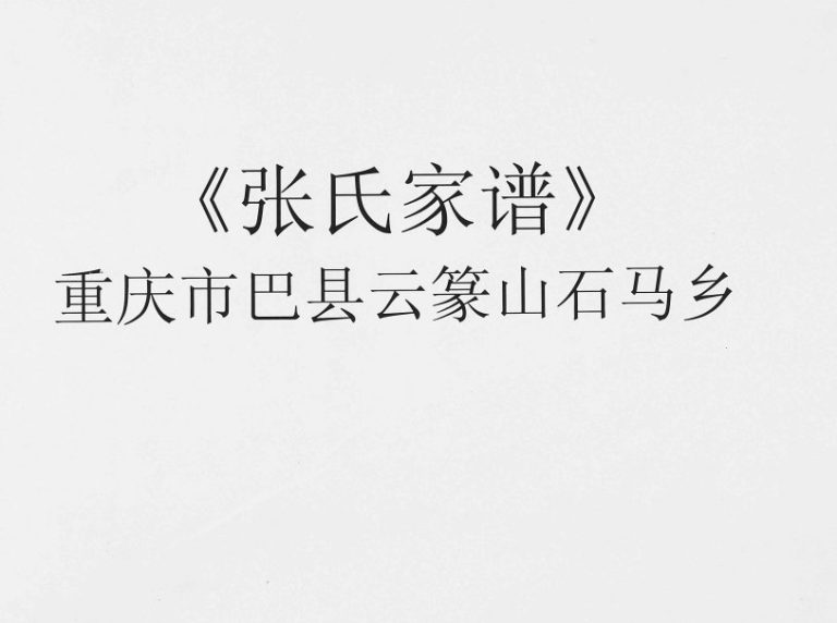 2008年修重庆市巴县云篆山石马乡张氏家谱 巴南张姓电子版族谱下载