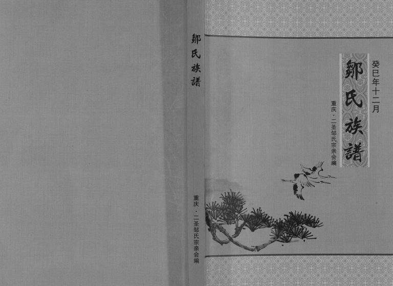 2013年修重庆二圣邹氏族谱 巴南邹姓电子版家谱下载