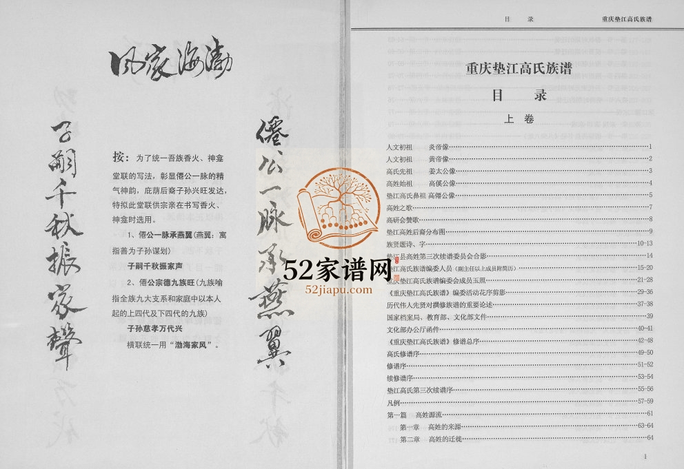 2012年修重庆垫江高氏族谱 高姓电子版家谱下载