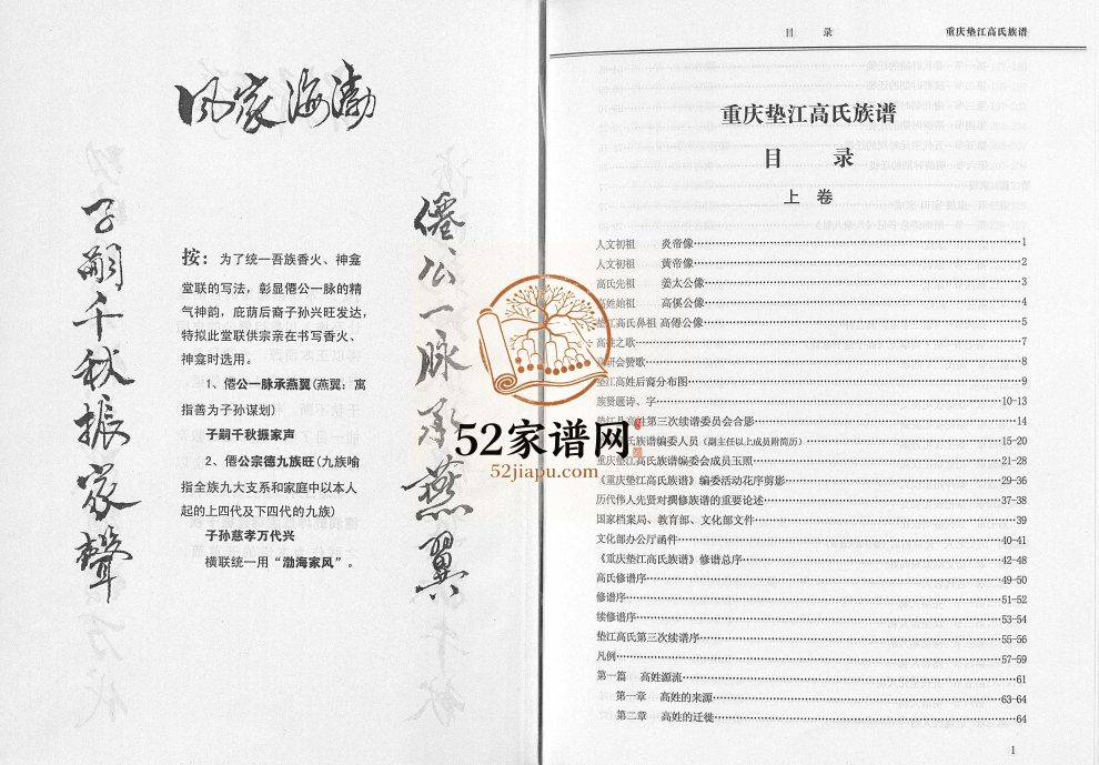 2012年修重庆垫江高氏族谱[2卷]高姓电子版家谱下载