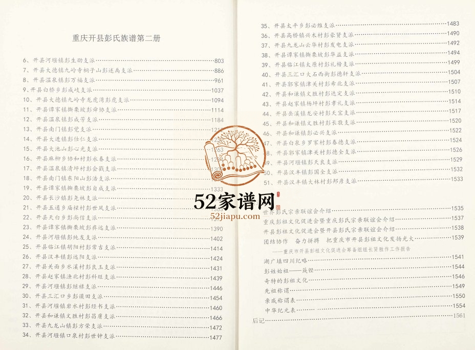 2015年修重庆开县彭氏族谱(第二分册) 开州区彭姓电子版家谱下载