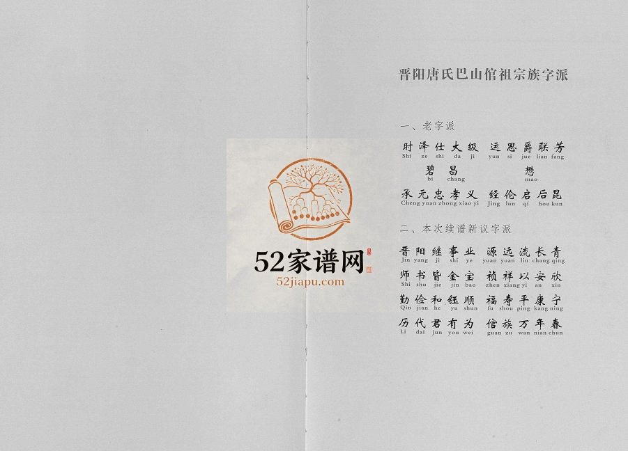 2010年修唐氏族谱晋阳唐氏巴山倌祖之裔 重庆 开州区 达州 宣汉唐姓电子版家谱下载
