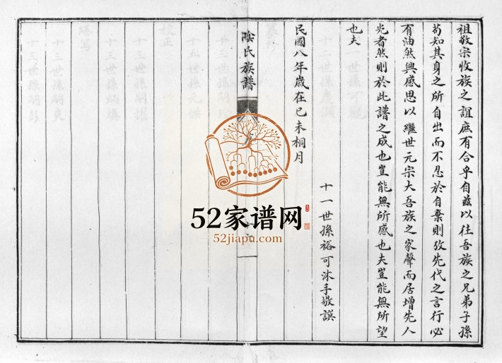 1919年修阴氏族谱[不分卷]山东肥城 平阴阴姓电子版家谱下载
