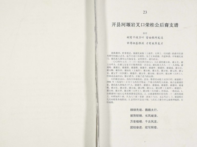 2012年修[谢氏]开县河堰岩叉口荣桂公后裔支谱 重庆 开州区谢姓电子版族谱下载