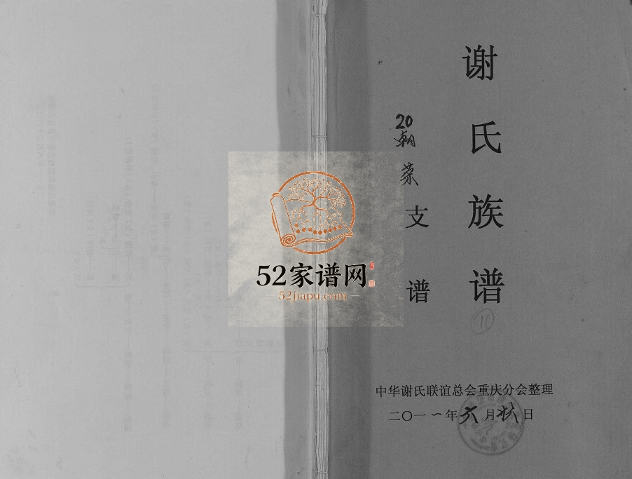 2011年修谢氏族谱朝荣支谱 开州区 梁平谢姓PDF电子版家谱下载