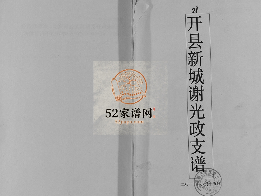 2011年修开县新城谢光政支谱 开州区谢氏PDF电子版族谱下载