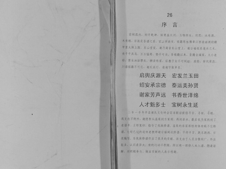 2012年修谢氏族谱.开县温泉方家坝源深公支系 重庆 开州区谢姓pdf电子版家谱下载