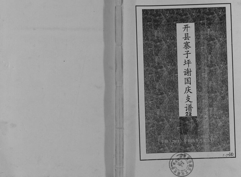 2011年修开县寨子坪谢国庆支谱 重庆 开州区谢氏电子版族谱下载