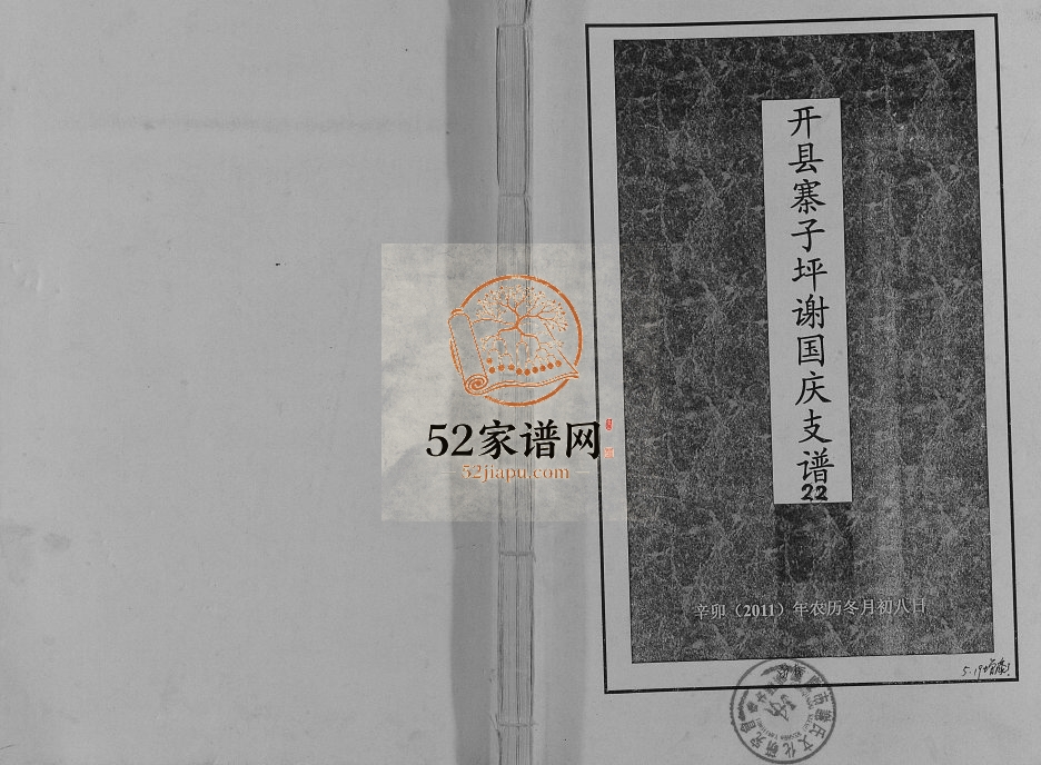 2011年修开县寨子坪谢国庆支谱 重庆 开州区谢氏电子版族谱下载