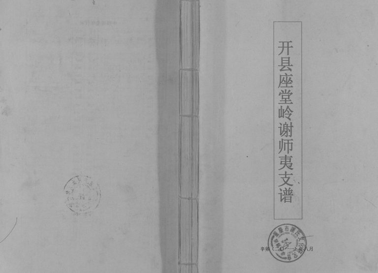 2011年修开县座堂岭谢师夷支谱 重庆 开州区宝树堂谢氏电子版族谱下载