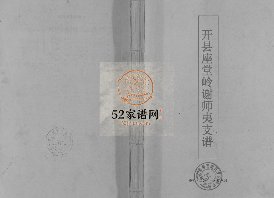 2011年修开县座堂岭谢师夷支谱 重庆 开州区宝树堂谢氏电子版族谱下载