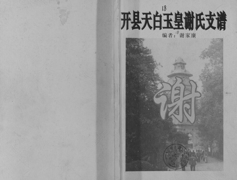 2010年修开县天白玉皇谢氏支谱 重庆 开州区谢姓电子版族谱下载