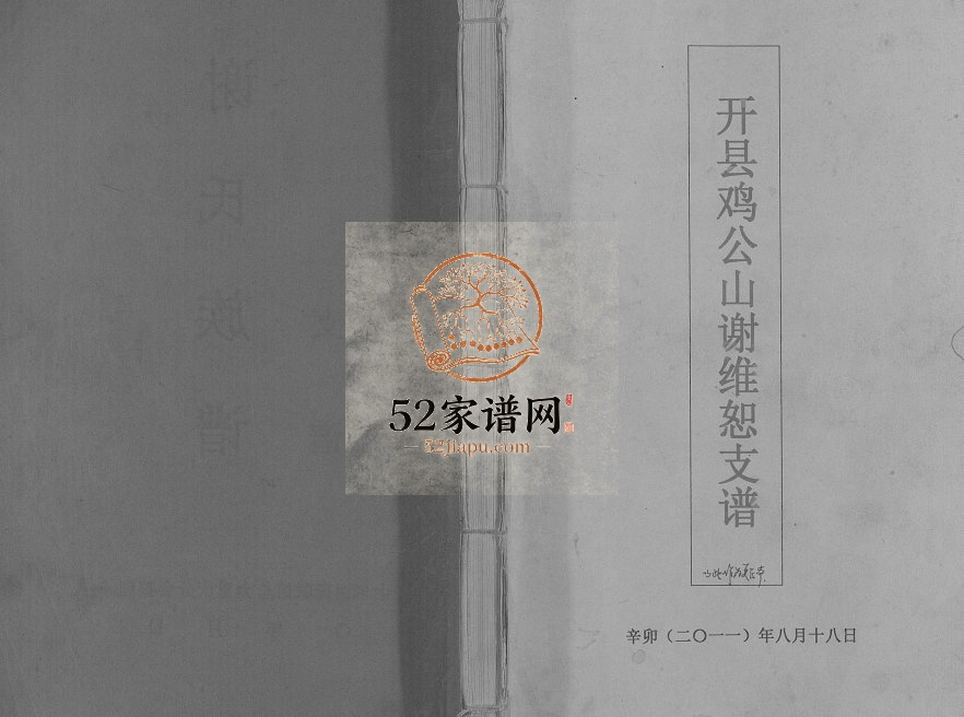 2011年修开县鸡公山谢维恕支谱 重庆 开州区电子版族谱下载