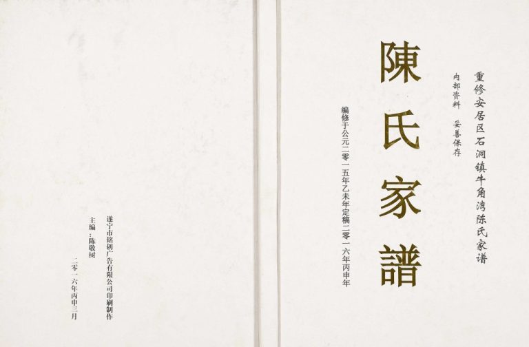 2015年重修安居区石洞镇牛角湾陈氏宗谱 四川遂宁陈姓电子版族谱下载