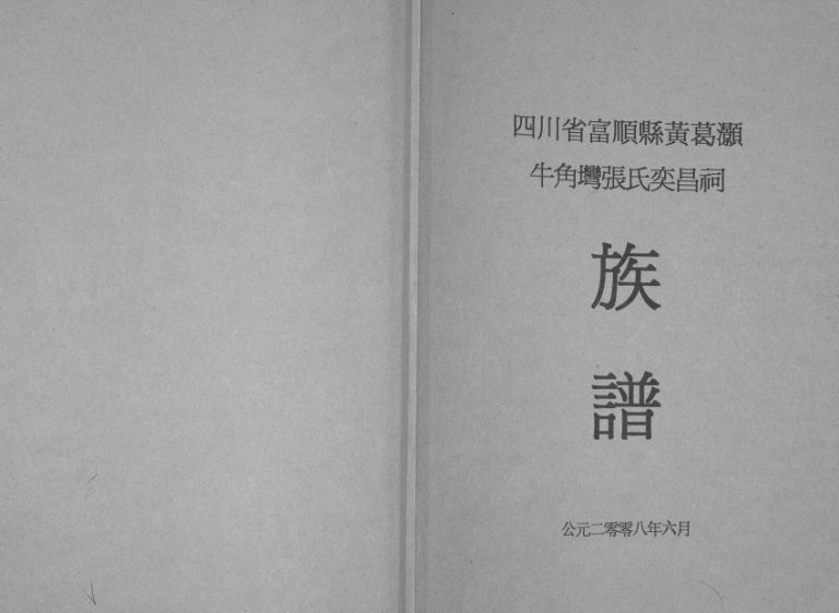 2008年修张氏奕昌祠族谱 四川富顺张姓电子版家谱下载