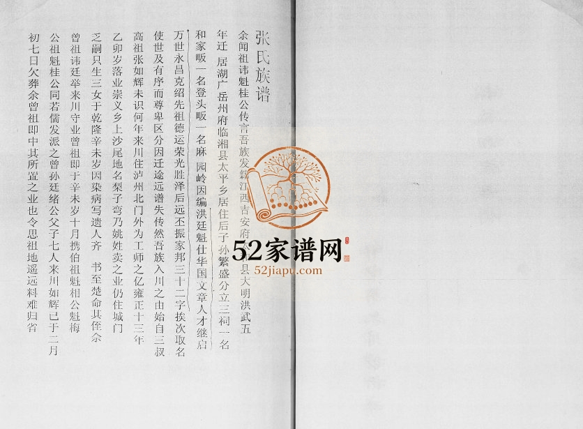 1821年张氏宗族谱 四川泸州张姓电子版家谱下载