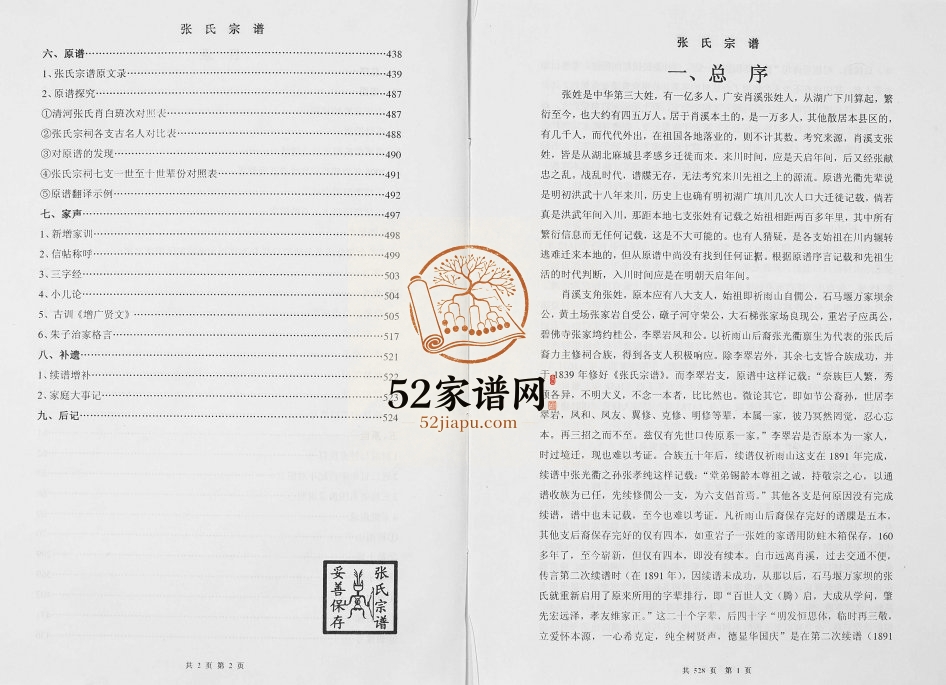 2008年三修张氏宗谱 四川广安张姓电子版族谱下载
