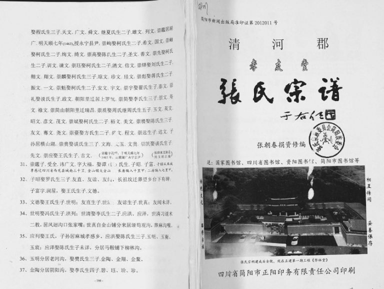 2012年四修张氏宗谱 四川简阳孝友堂张姓电子版族谱下载