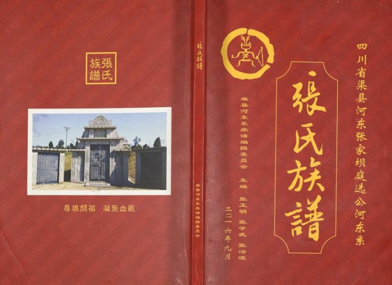 2016年修四川省渠县河东张家坝庭选公河东系张氏族谱张姓电子版家谱下载