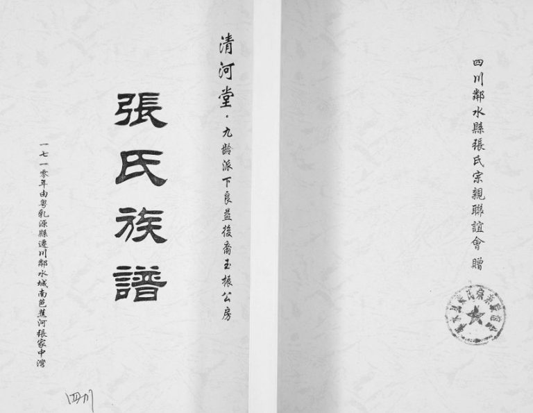2017年修清河堂张氏族谱九龄派下良益后裔玉振公房 四川邻水张姓电子版家谱下载