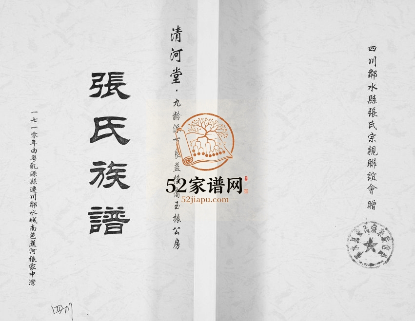 2017年修清河堂张氏族谱九龄派下良益后裔玉振公房 四川邻水张姓电子版家谱下载