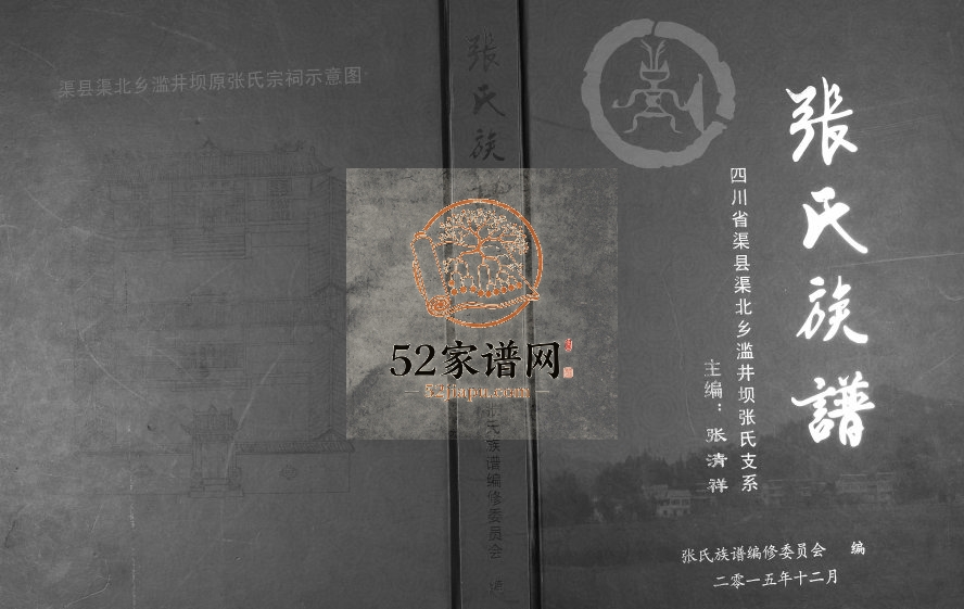 2015年修张氏族谱四川省渠县渠北乡滥井坝张氏支系张姓电子版家谱下载