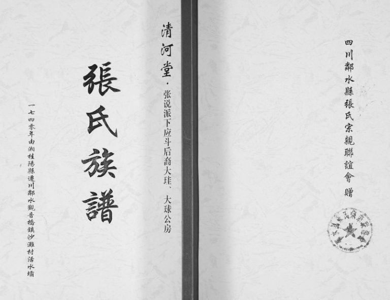 2017年修清河堂张氏族谱张说派下应斗后裔大珪大球公房 四川邻水张姓电子版家谱下载