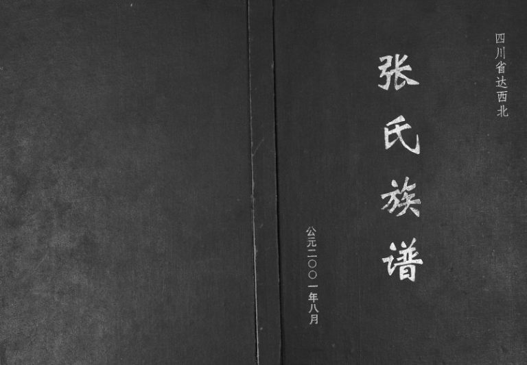 2001年修四川省达西北张氏族谱 达州张姓电子版家谱下载