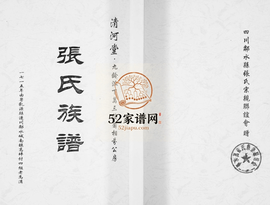 2004年修清河堂张氏族谱九龄派下万三后裔相芬公房 四川邻水张姓电子版家谱下载